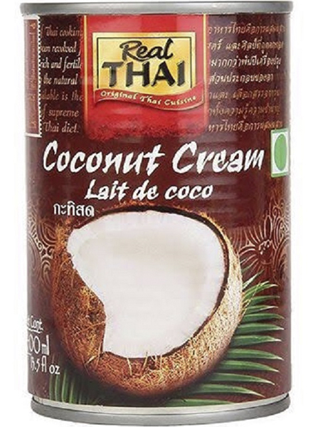 фото Кокосовые сливки real thai 95% мякоти жирность 20-22% ж/б 400 мл