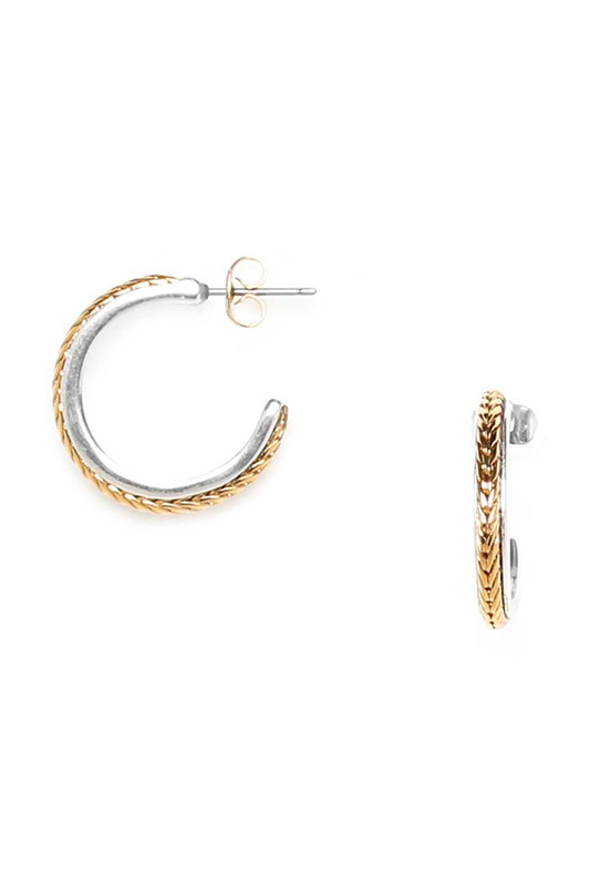 

Серьги женские ORI TAO OT-12-29281 серебристые/золотистые, OT-12-29281