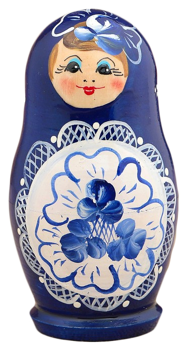 Матрёшка «Гжель», синее платье, 5 кукольная, 10 см Sima-Land