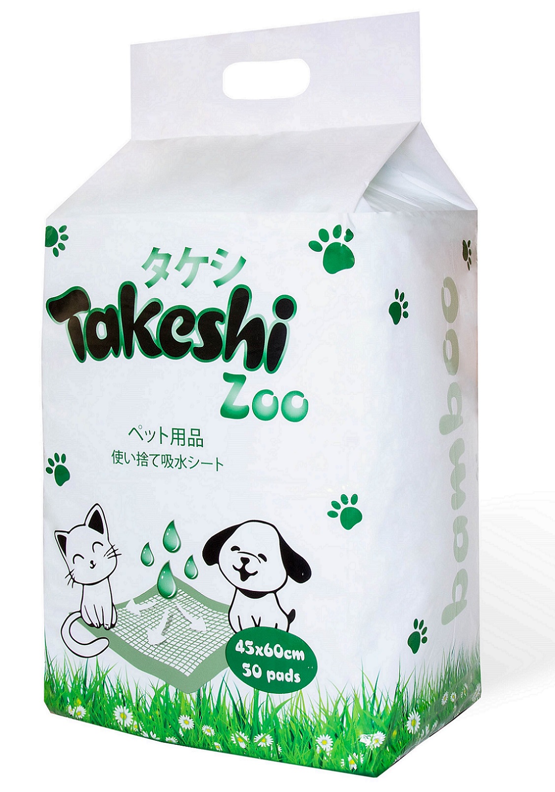 

Пеленки для животных Takeshi Zoo Bamboo, гелевые бамбуковые, 45х60 см, 50 шт, Белый, Bamboo