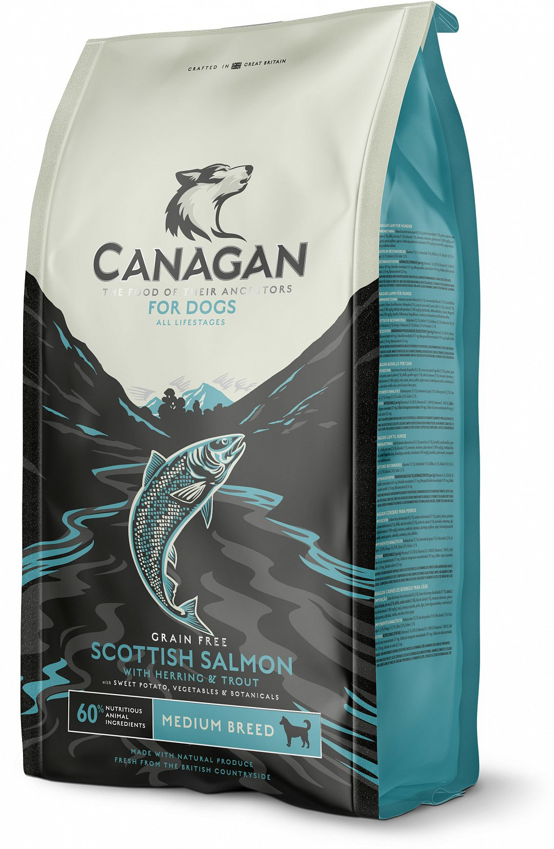 фото Сухой корм canagan gf scottish salmon для собак средних пород (лосось, 12 кг)