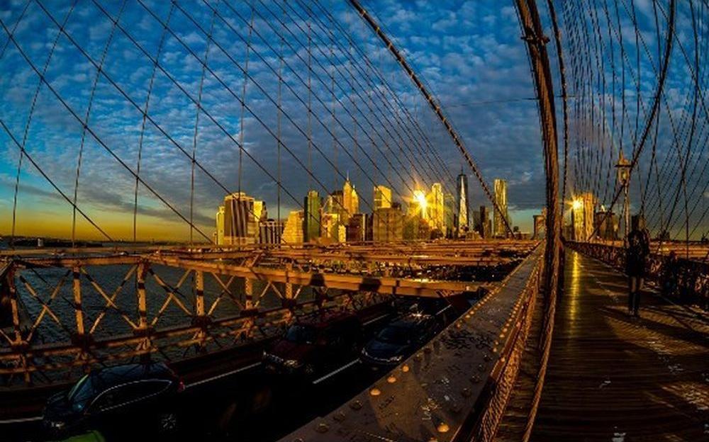 фото Алмазная вышивка яркие грани бруклинский мост, 80x50 см