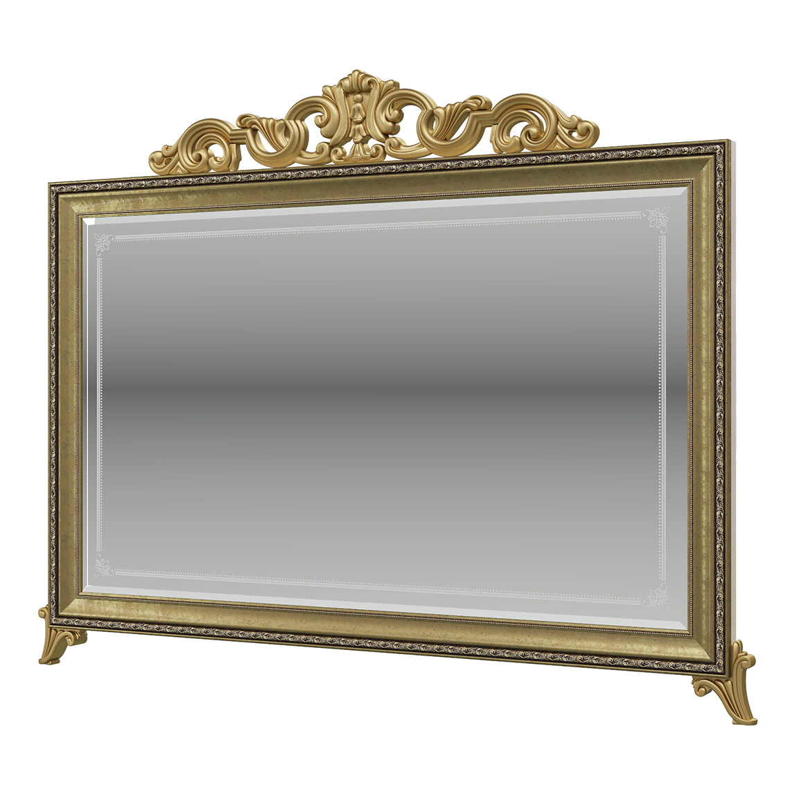 фото Зеркало с короной мэри-мебель версаль гв-06к, слоновая кость, 154х7х125 см