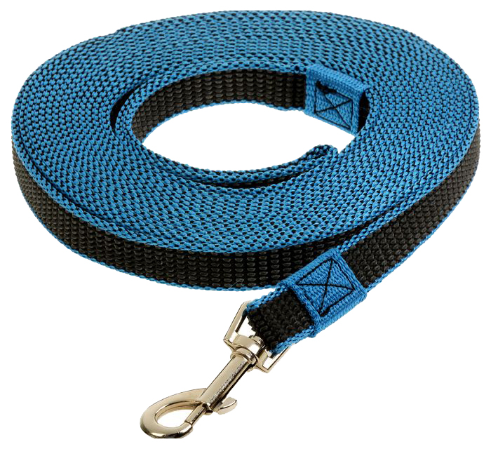 фото Поводок для собак зооник с латексной нитью синий 7 м 11441-3