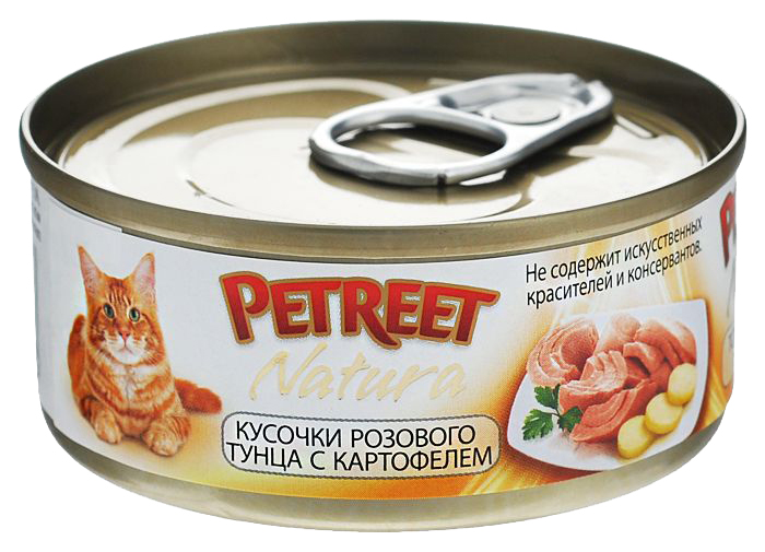 

Консервы для кошек Petreet Natura, розовый тунец, картофель, 70 г 12 шт, Natura