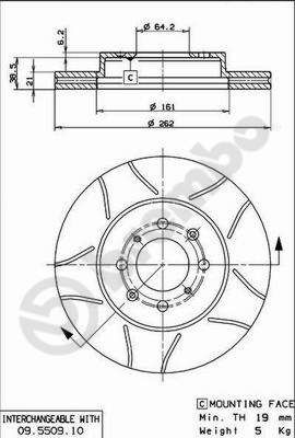 фото Тормозной диск brembo 09.5509.75