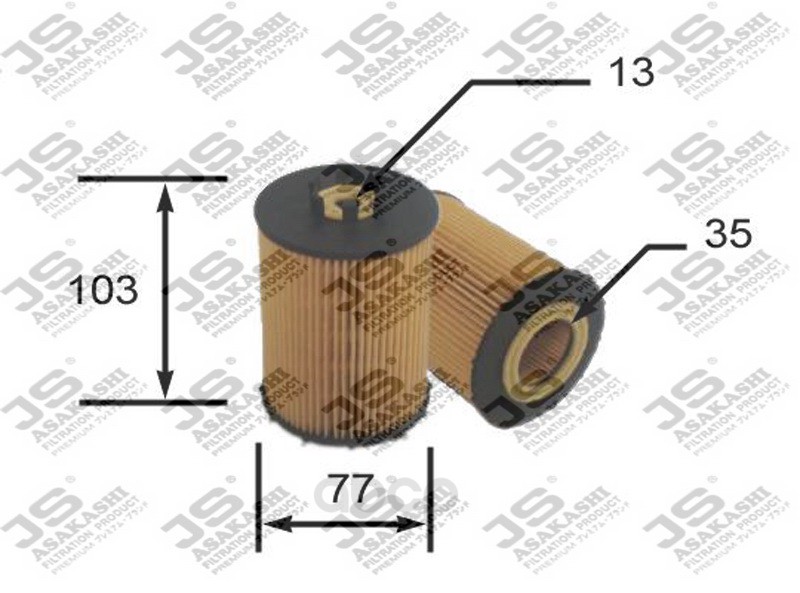 фото Фильтр масляный двигателя js asakashi oe0055