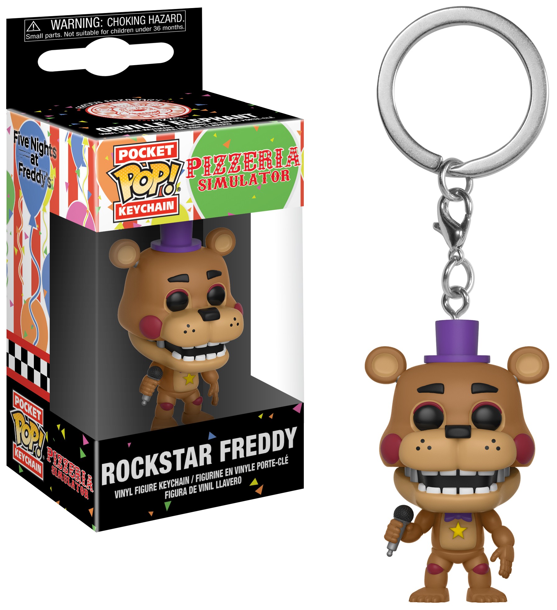

Брелок Five Nights at Freddy's: Pizzeria Simulator - Pocket POP! - Rockstar Freddy (4 см), Разноцветный