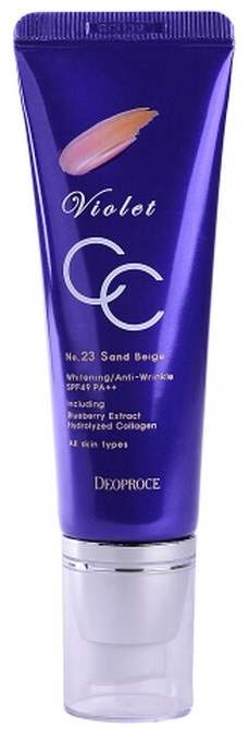 СС средство Deoproce Violet CC Cream 23 Sand Beige 50 г nextbeau мист омолаживающий с гидролизованным коллагеном 100