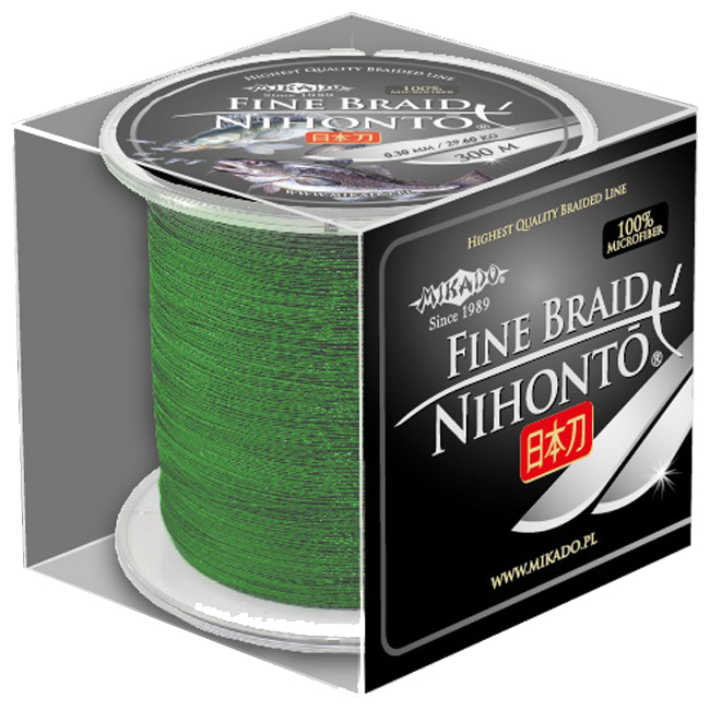 Леска плетеная Mikado Nihonto Fine 0,12 мм, 300 м, 8,8 кг, green