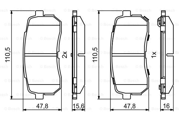 

Тормозные колодки Bosch дисковые 986494828
