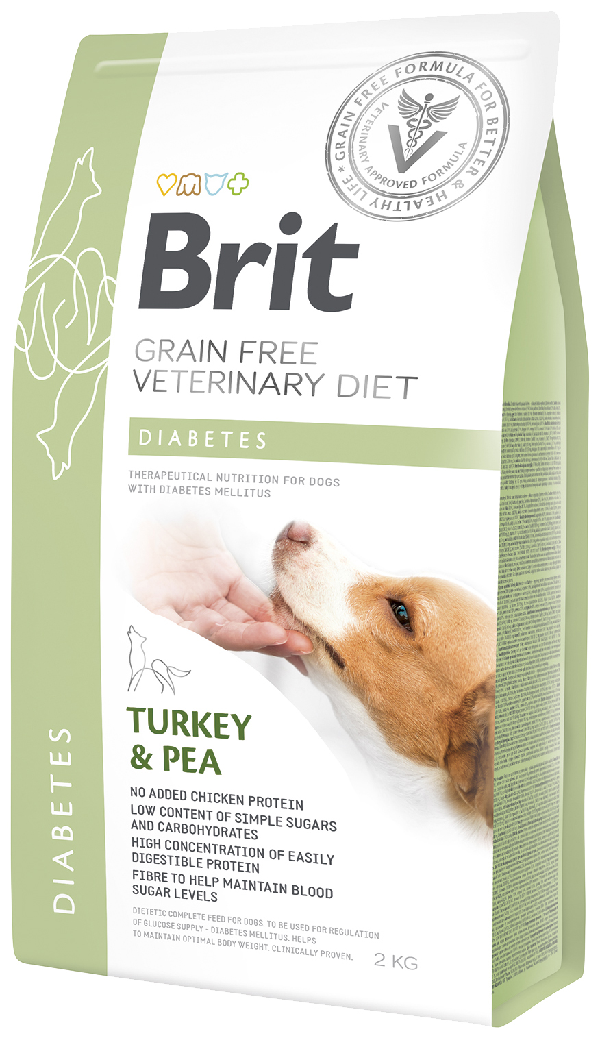 фото Сухой корм для собак brit veterinary diet diabetes, при диабете, индейка, горох, 2кг