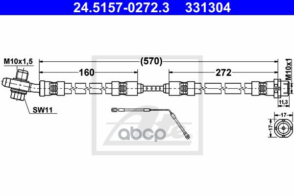 фото Шланг тормозной системы ate 24515702723