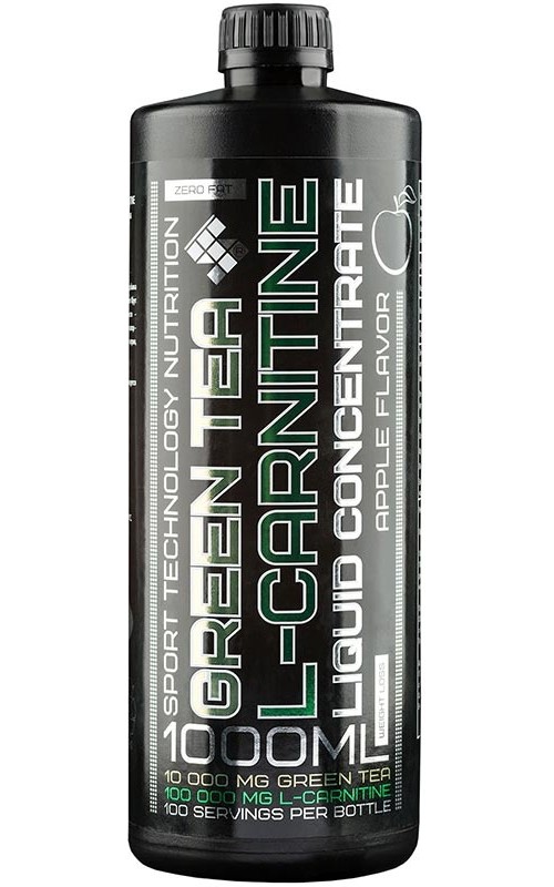 Sport Technology Nutrition L-Carnitine + Green Tea, 1000 мл, Green Apple