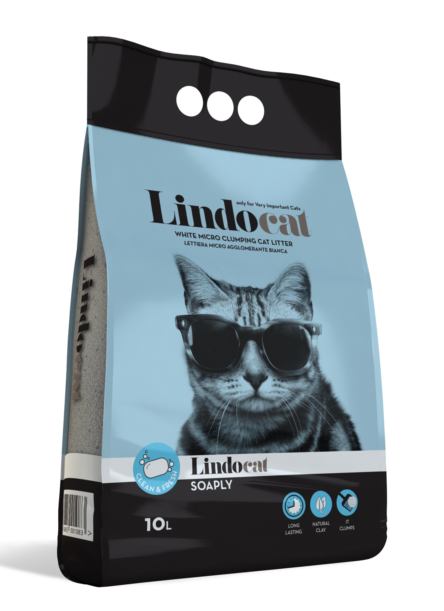 Комкующийся наполнитель для кошек Lindocat бентонитовый, аромат мыла, 8.5 кг, 10 л
