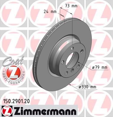 фото Тормозной диск zimmermann 150.2901.20