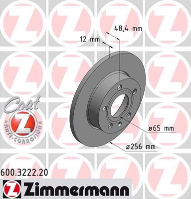 

Тормозной диск ZIMMERMANN 600.3222.20