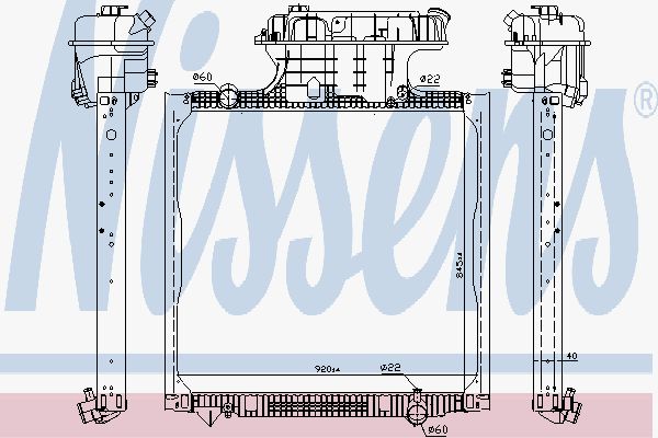 фото Радиатор охлаждения двигателя nissens 67225
