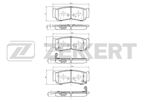 

Комплект тормозных колодок, дисковый тормоз ZEKKERT BS-1810