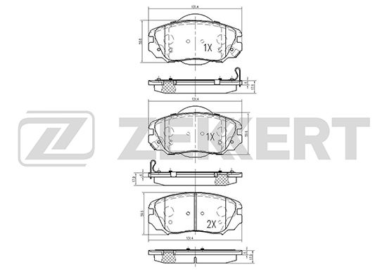 фото Комплект тормозных колодок, дисковый тормоз zekkert bs-2113