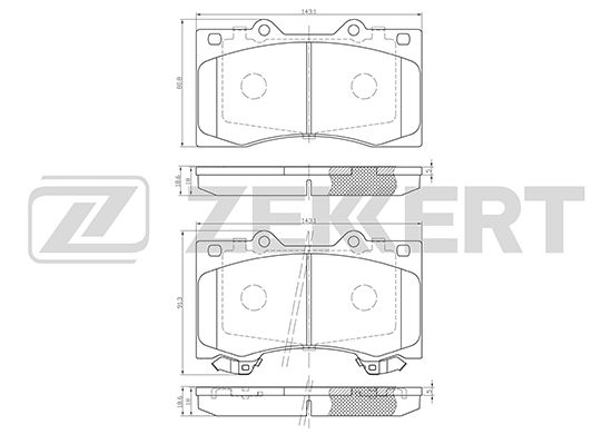 фото Комплект тормозных колодок, дисковый тормоз zekkert bs-2542