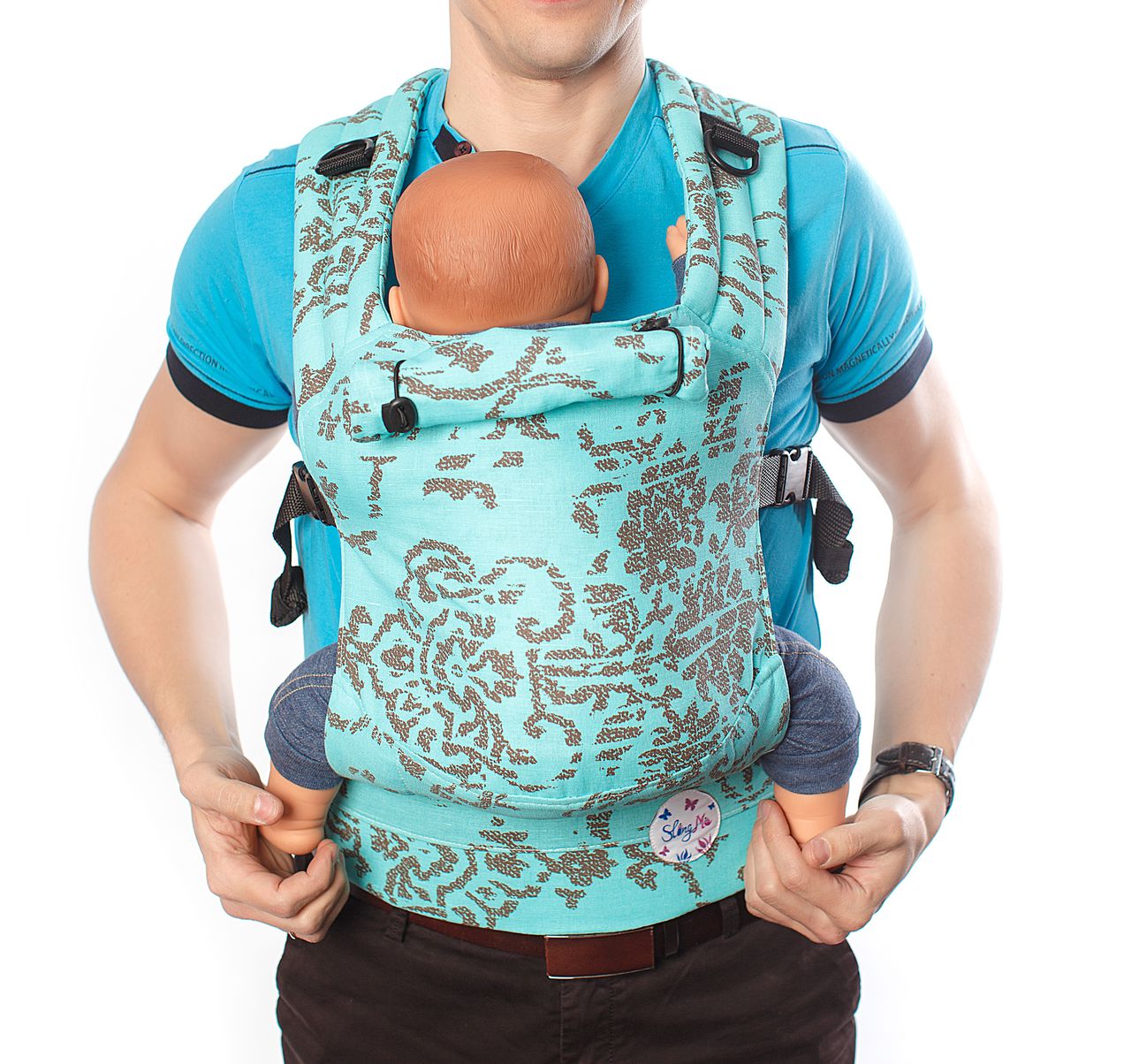 фото Эргономичный рюкзак slingme неаполь эко серия лен