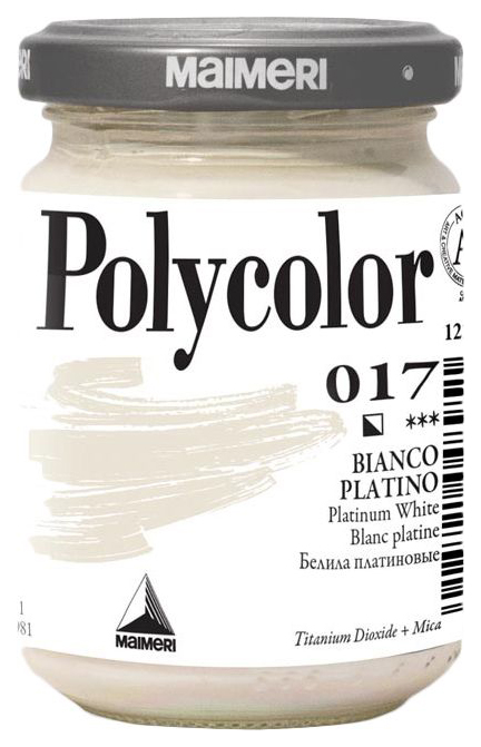 

Акриловая краска Maimeri Polycolor 017 белила платиновые 140 мл, Белый