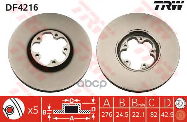 фото Тормозной диск trw/lucas df4216