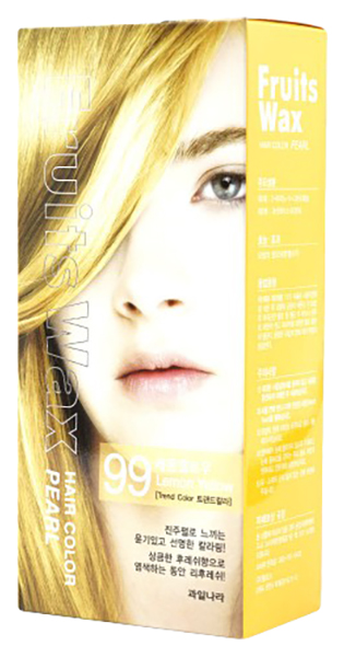 фото Краска для волос welcos fruits wax pearl hair color 99 lemon yellow 60 мл