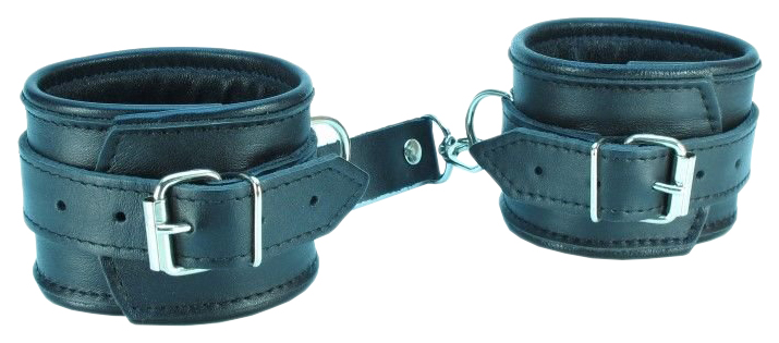 Поножи BDSM Арсенал из гладкой кожи черный