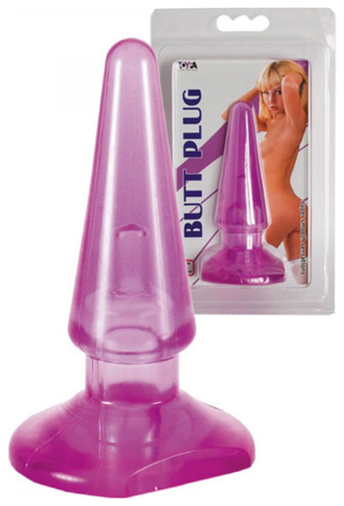 фото Фиолетовая анальная пробка butt plug 9,5 см toyfa