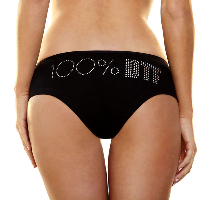 фото Трусики-слип с надписью стразами 100% dtf, s/m hustler lingerie