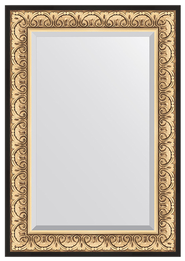 фото Зеркало в раме с фацетом evoform барокко золото