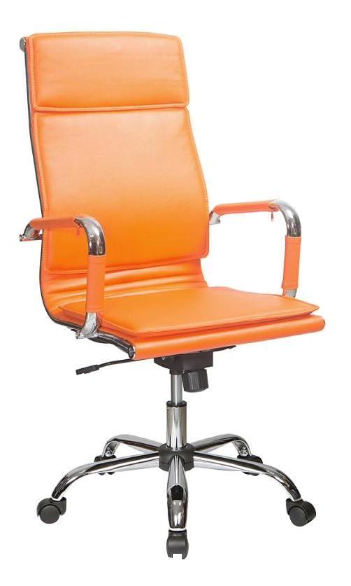 фото Кресло руководителя бюрократ ch-993/orange, оранжевый/хром