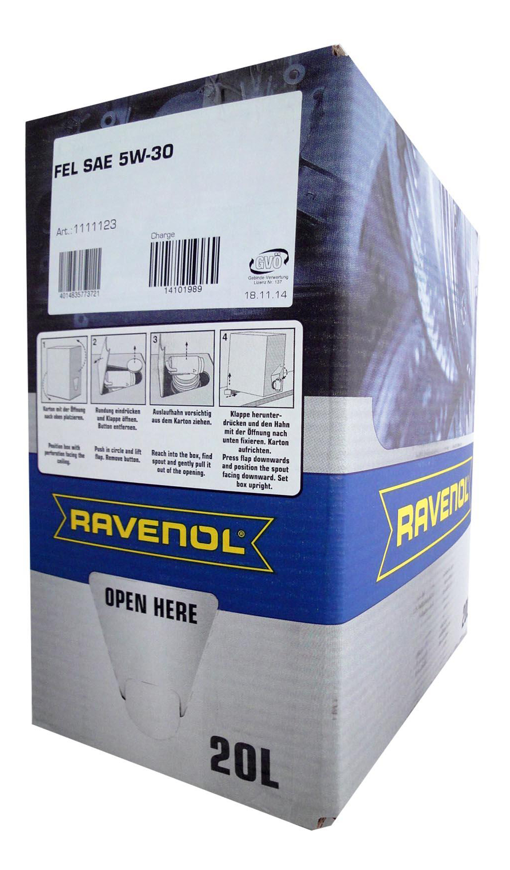 фото Моторное масло ravenol fel sae 5w-30 20л