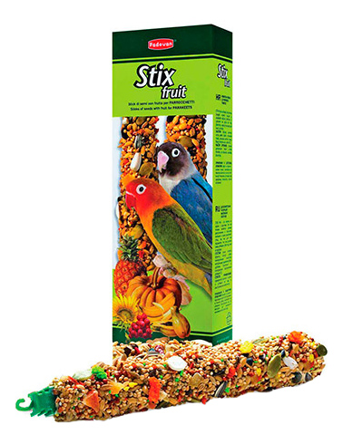фото Лакомство для средних папугаев padovan stix fruit, фруктовые палочки, 100г