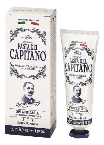 

Зубная паста Pasta del Capitano Отбеливающая 25 мл, отбеливающая 25 мл