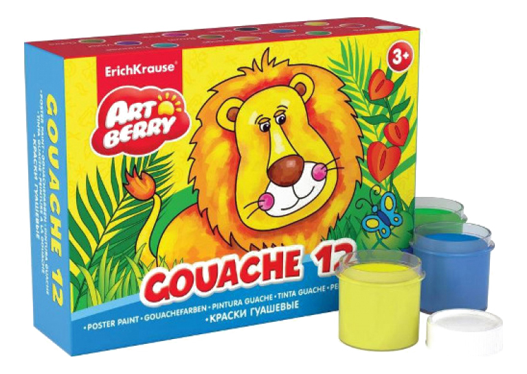 

Гуашь ErichKrause 12 цветов, gouaache 12