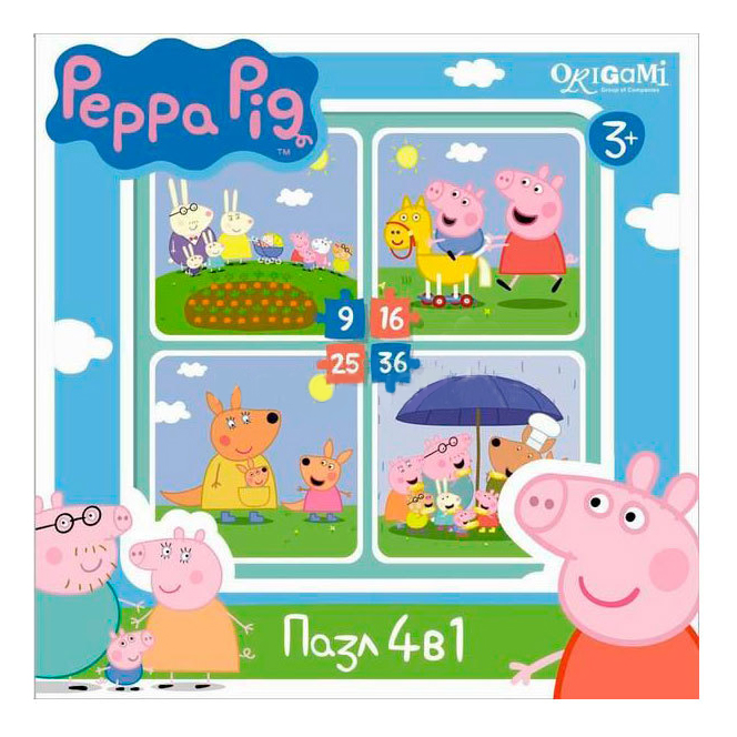 

Пазл Origami 86 деталей, Peppa Pig 4 в 1 На отдыхе
