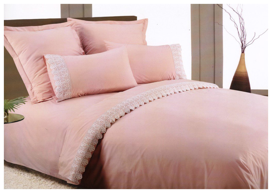 

Комплект постельного белья Valtery home collection семейный, Розовый, AB-SG 11
