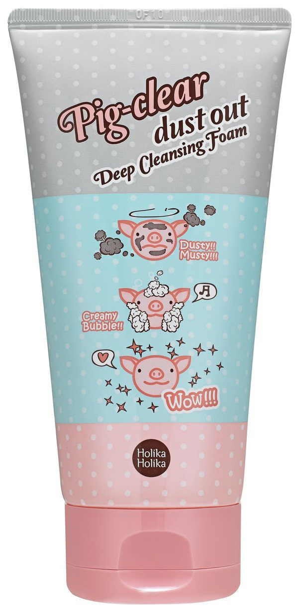 фото Пенка для умывания holika holika pig-clear dust out глубоко очищающая 150 мл