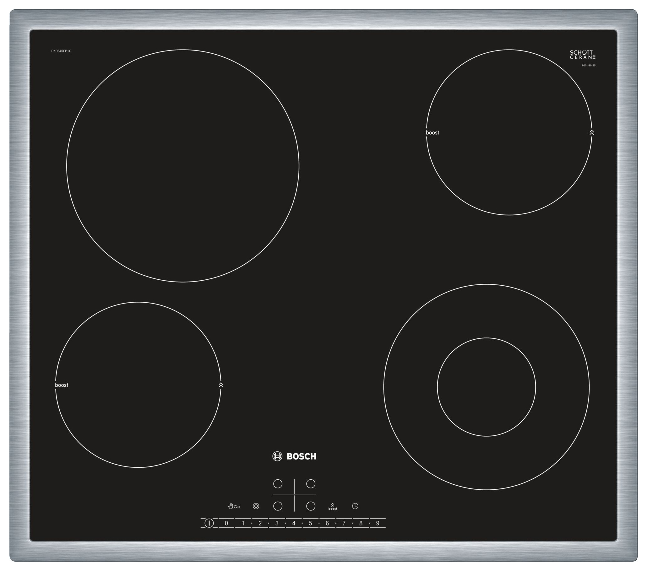 фото Встраиваемая варочная панель электрическая bosch pkf645fp1g black