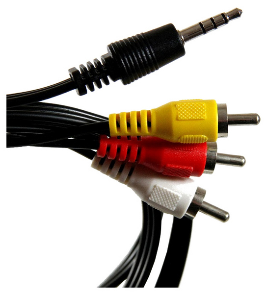 фото Кабель vcom 3rca - jack 3.5 1,5м black (cv213)