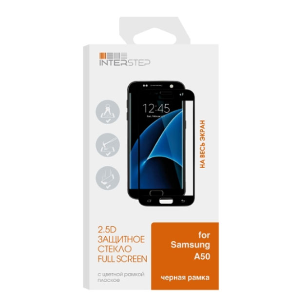 

Защитное стекло InterStep 2,5D для Samsung Galaxy A50 (IS-TG-SAMA50FSB-000B202), 2,5D для Samsung Galaxy A50, Black