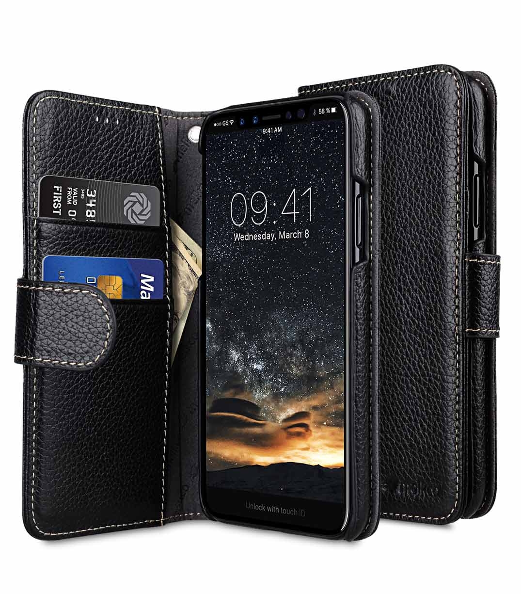 фото Чехол melkco wallet book type для apple iphone x/xs black