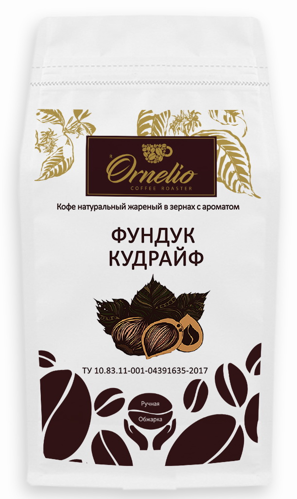 

Кофе жареный в зернах Ornelio арабика с ароматом фундук кудрайф 1 кг