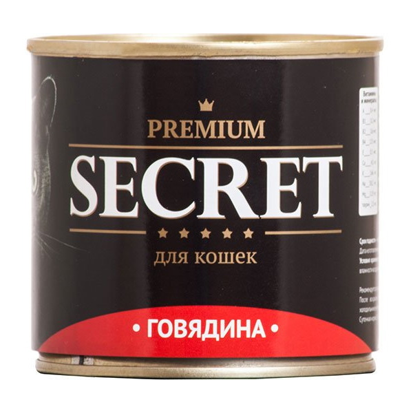 Консервы для кошек Secret Premium, говядина, 240г