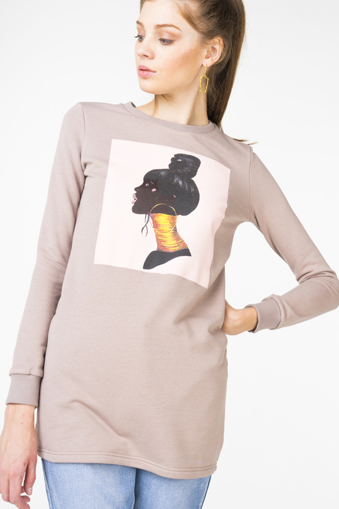 

Свитшот женский Fashion. Love. Story. 17AW0004 бежевый 48 RU, 17AW0004