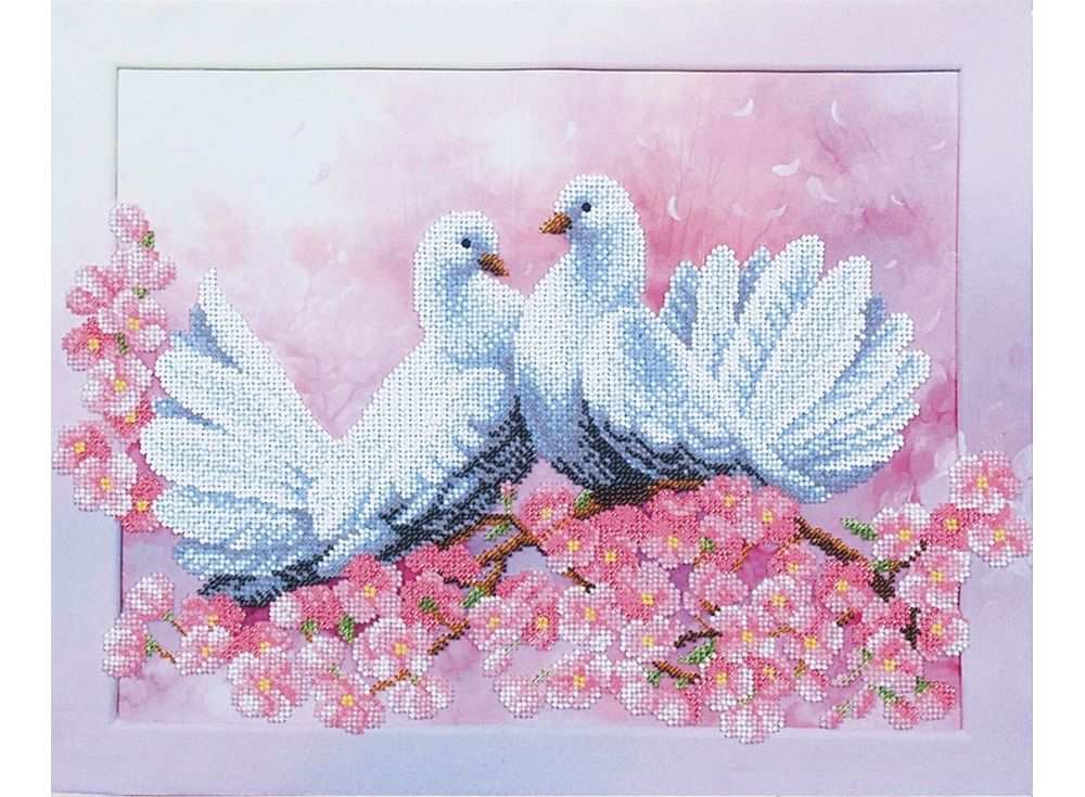 фото Набор вышивки бисером магия канвы любовь и голуби
