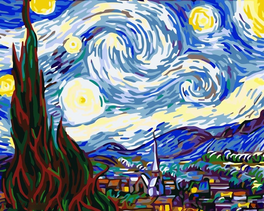 

Картина по номерам Molly Звездная ночь, 40x50, Звездная ночь